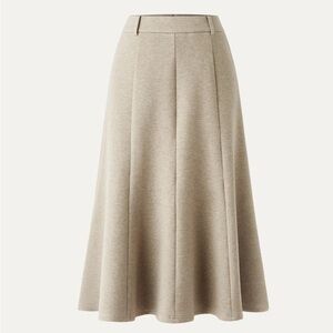 OGL High Waisted Umbrella Hem Midi Skirt - Heather Morganite Small Petite